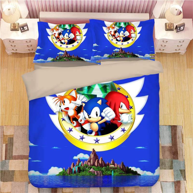 Sonic Tails Knuckles Duver Duvet Cover and Pillowcase Set Bedding Set Sonic Tails Knuckles Duver Duvet Cover and Pillowcase Set Bedding Set