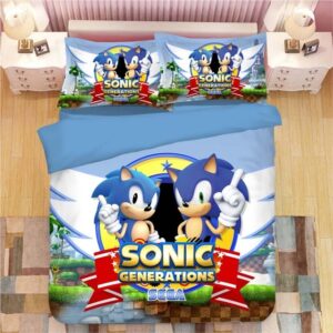 Sonic The Hedgehog 2211 Duvet Cover and Pillowcase Set Bedding Set