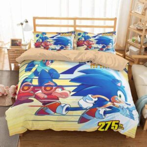 Sonic The Hedgehog Duvet Cover and Pillowcase Set Bedding Set 763