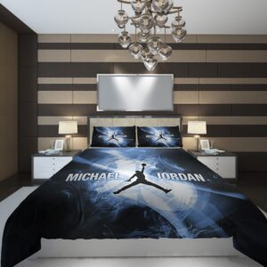 Sport Logo Basketball Michael Jordan Darkness Duvet Cover and Pillowcase Set Bedding Set scaled 1