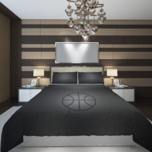 Sports Black Monochrome Sport Duvet Cover and Pillowcase Set Bedding Set scaled 1