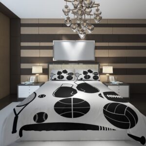 Sports Illustration Stars Cartoon Basketball Comics 243192 Duvet Cover and Pillowcase Set Bedding Set 1103 scaled 1