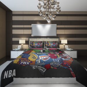 Sports Illustration Stars Cartoon Basketball Comics 243192 Duvet Cover and Pillowcase Set Bedding Set 1119 scaled 1