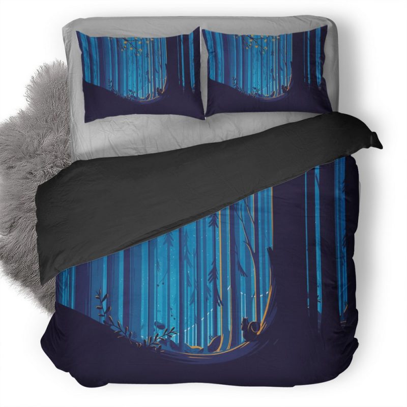 Squirrel Illustration Artwork Forest Trees Blue Sky Hc Duvet Cover and Pillowcase Set Bedding Set Squirrel Illustration Artwork Forest Trees Blue Sky Hc Duvet Cover and Pillowcase Set Bedding Set