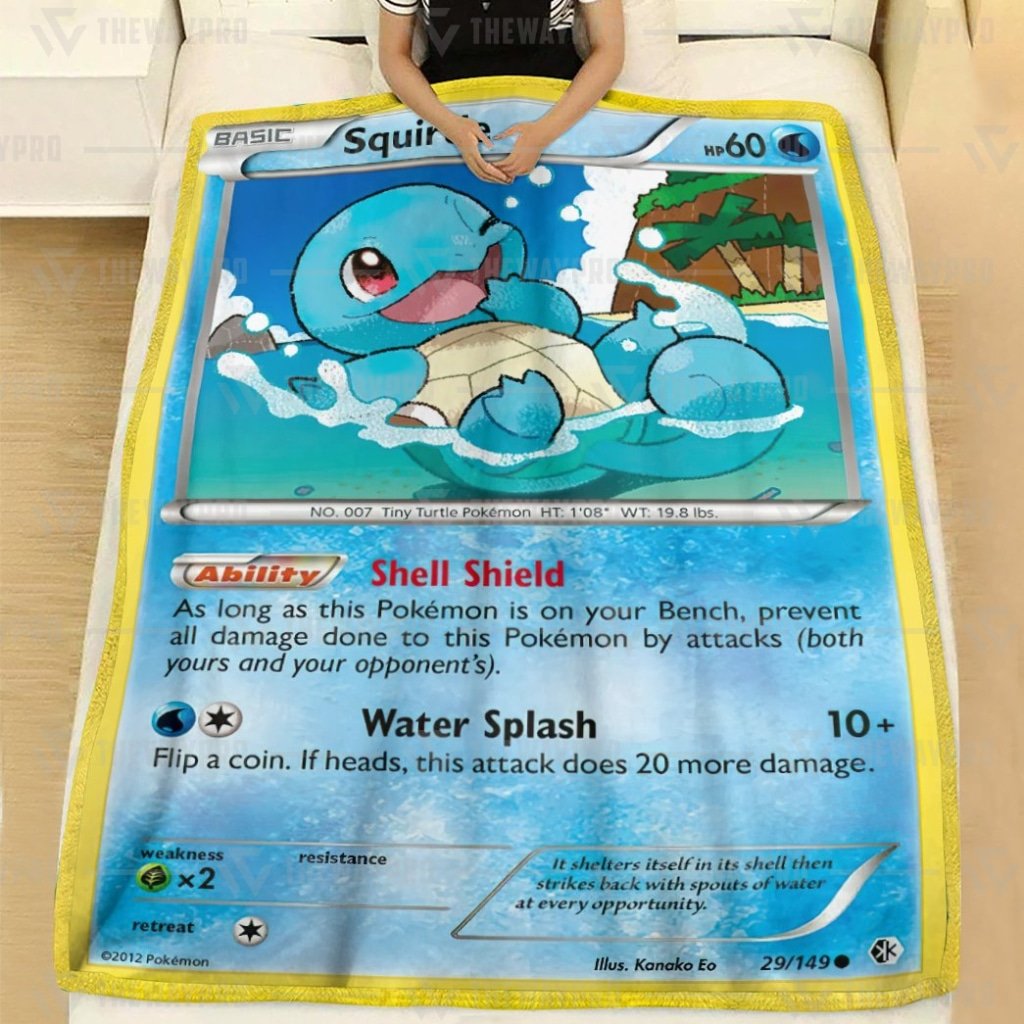 Squirtle Pokemon Fleece Blanket Squirtle Pokemon Fleece Blanket