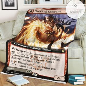 Stx 324 Flamescroll Celebrant Mtg Game Magic The Gathering Fleece Blanket