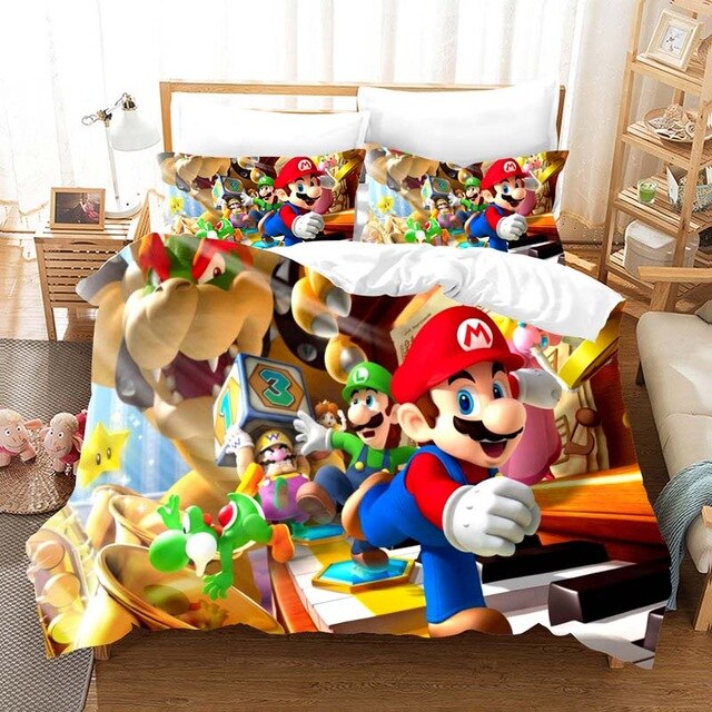 Super Mario 2216 Duvet Cover and Pillowcase Set Bedding Set Super Mario 2216 Duvet Cover and Pillowcase Set Bedding Set