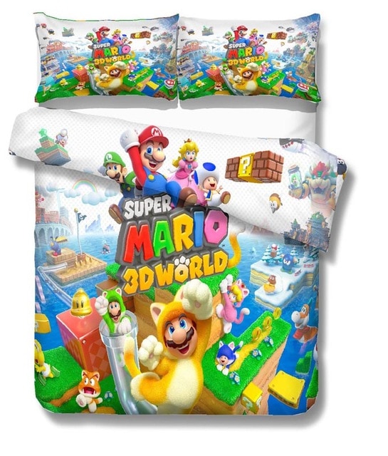 Super Mario Bros 2217 Duvet Cover and Pillowcase Set Bedding Set Super Mario Bros 2217 Duvet Cover and Pillowcase Set Bedding Set