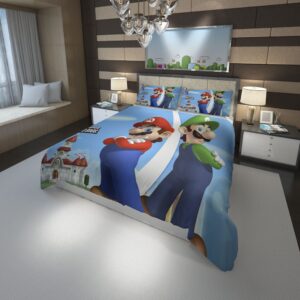 Super Mario New Duvet Cover and Pillowcase Set Bedding Set scaled 1