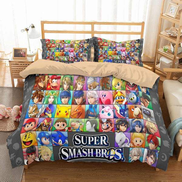 Super Smash Bros Ultimate Duvet Cover and Pillowcase Set Bedding Set 608 Super Smash Bros Ultimate Duvet Cover and Pillowcase Set Bedding Set 608