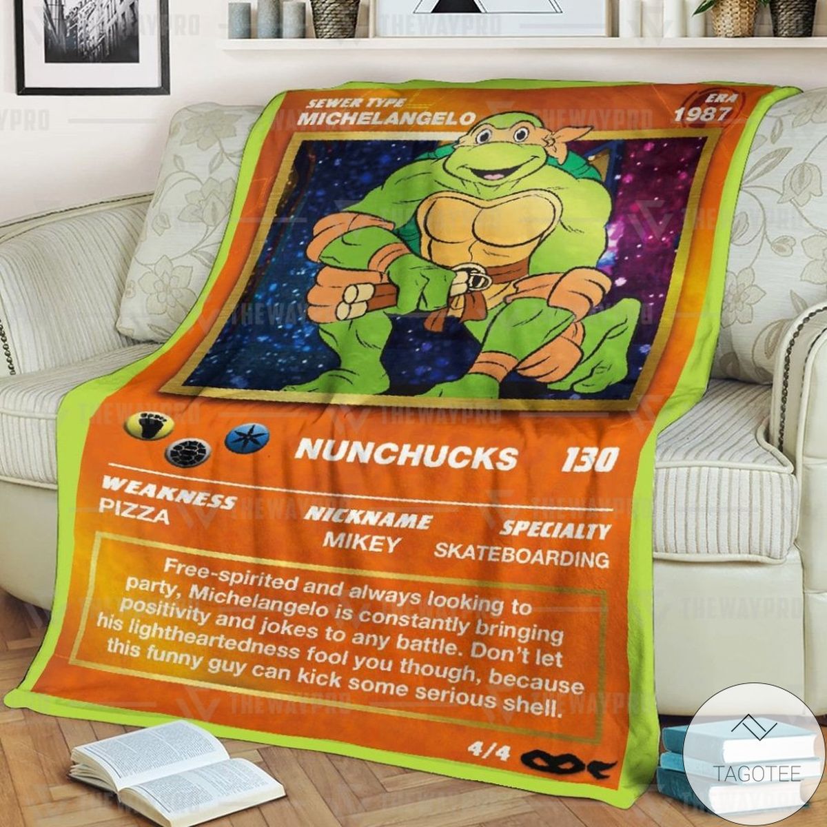 Teenage Mutant Ninja Turtles Michelangelo Card Blanket Teenage Mutant Ninja Turtles Michelangelo Card Blanket