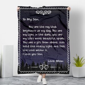 To My Son You Are My Light In The Dark Love Mom Full Printing Blanket