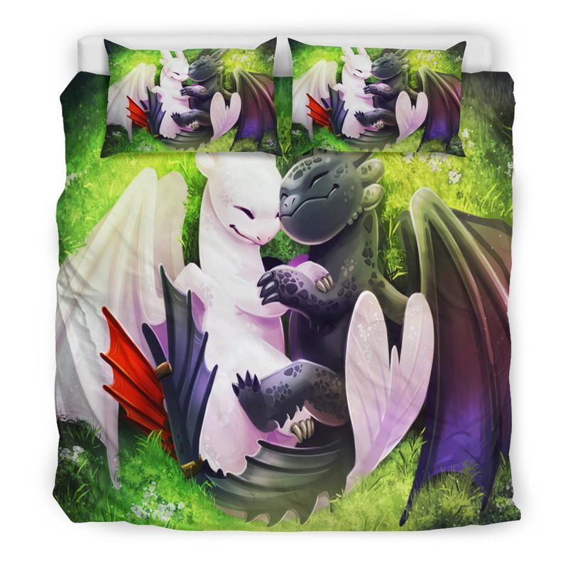 Toothless And The Light Fury Duvet Cover and Pillowcase Set Bedding Set 4 Toothless And The Light Fury Duvet Cover and Pillowcase Set Bedding Set 4
