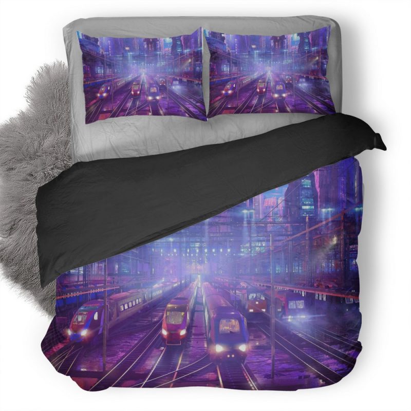 Trains Illustration Am Duvet Cover and Pillowcase Set Bedding Set Trains Illustration Am Duvet Cover and Pillowcase Set Bedding Set