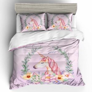 Unicorn Cute 2213 Duvet Cover and Pillowcase Set Bedding Set