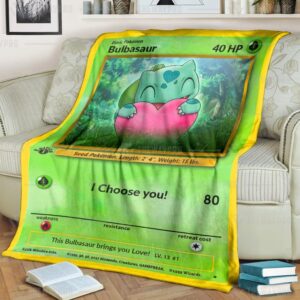 Valentine Pokemon Bulbasaur I Choose You Blanket