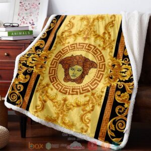 Versace Black And Gold Fleece Blanket