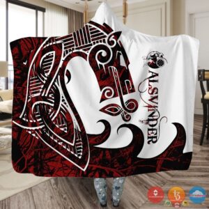 Viking Alsvinder Red White Blanket
