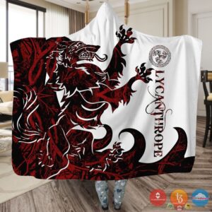 Viking Lycanthrope Red White Blanket