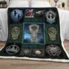 Viking Wolf And Raven Symbol All Over Printed Blanket