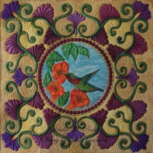 Vintage Hummingbird And Flower Full Printing Blanket