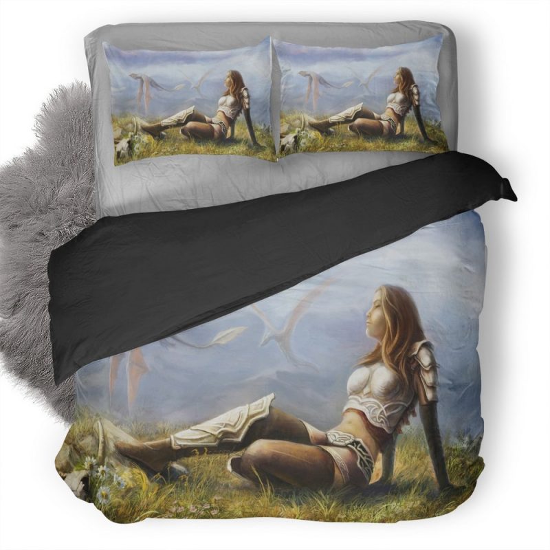 Warrior Girl Digital Art Duvet Cover and Pillowcase Set Bedding Set Warrior Girl Digital Art Duvet Cover and Pillowcase Set Bedding Set