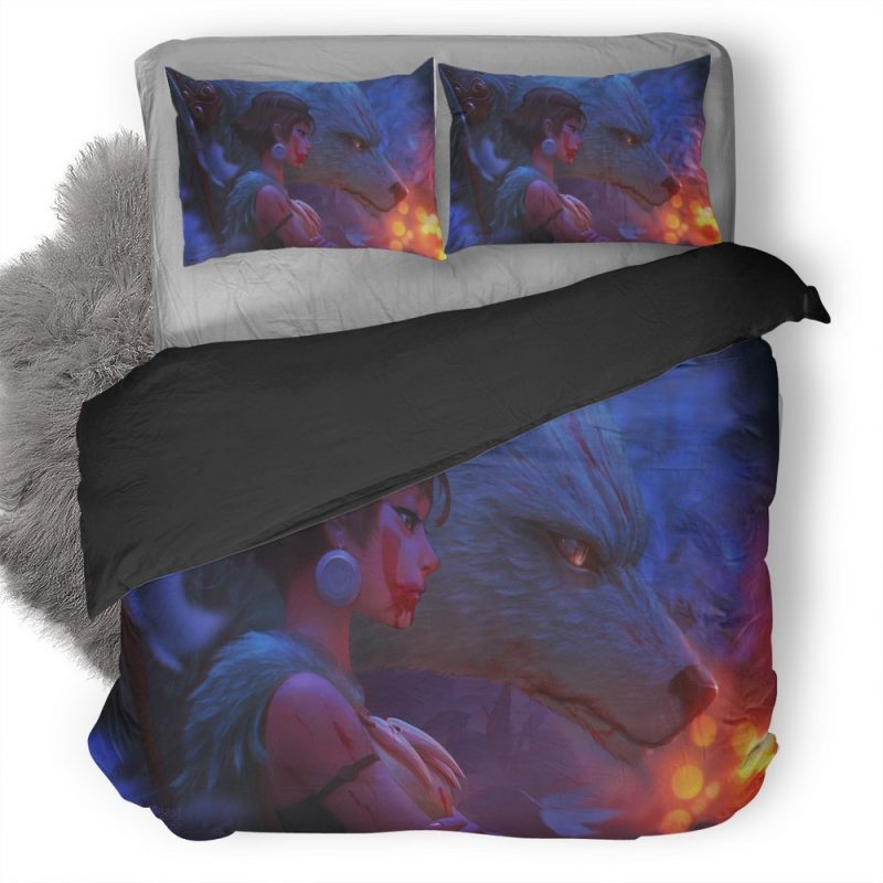 Warrior Girl With Wolf B3 Duvet Cover and Pillowcase Set Bedding Set Warrior Girl With Wolf B3 Duvet Cover and Pillowcase Set Bedding Set