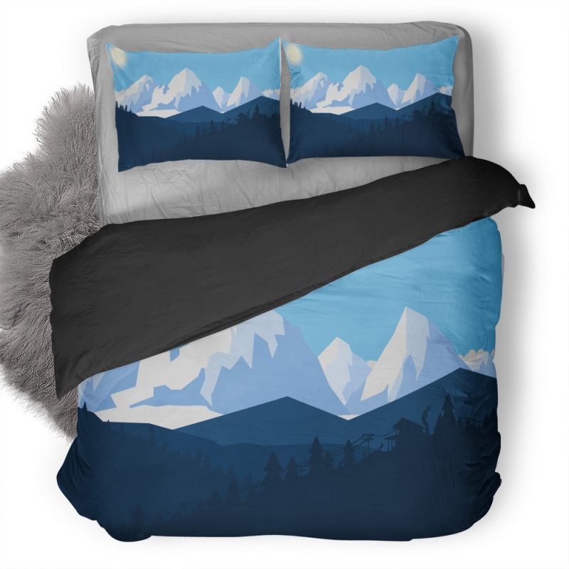 Winter Snow Landscape Minimalist Lc Duvet Cover and Pillowcase Set Bedding Set Winter Snow Landscape Minimalist Lc Duvet Cover and Pillowcase Set Bedding Set