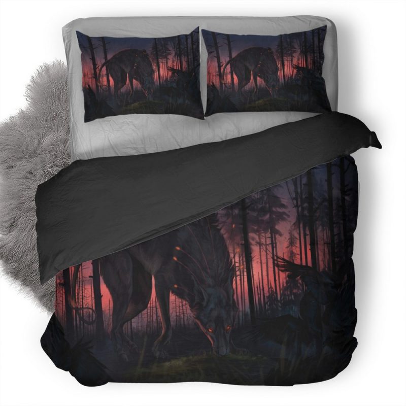 Wolf Fantasy Fz Duvet Cover and Pillowcase Set Bedding Set Wolf Fantasy Fz Duvet Cover and Pillowcase Set Bedding Set