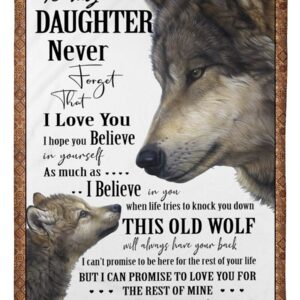 Wolf To My Daughter Never Forget That I Love You Blanket 1