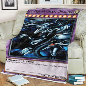 Yu Gi Oh Blue Eyes Ultimate Dragon Full Print Soft Blanket