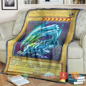 Yu Gi Oh Blue Eyes White Dragon 1St Edition Blanket 4