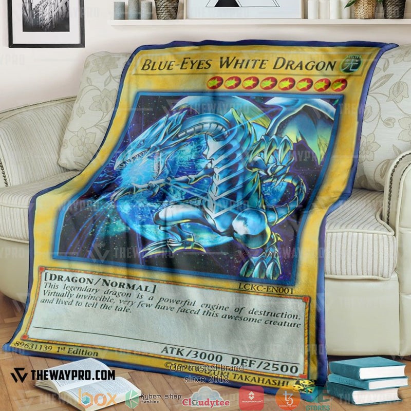 Yu Gi Oh Blue Eyes White Dragon Soft Blanket 1 Yu Gi Oh Blue Eyes White Dragon Soft Blanket 1