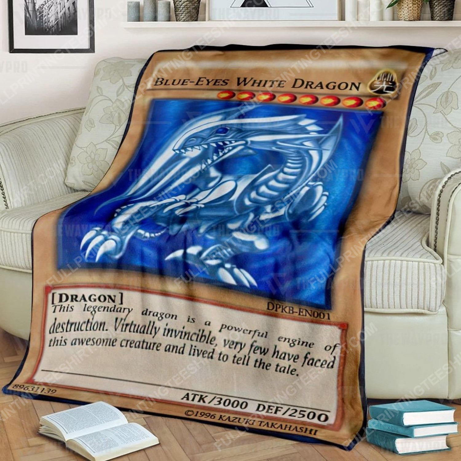 Yu Gi Oh King Of Games Blue Eyes White Dragon Card Soft Blanket Yu Gi Oh King Of Games Blue Eyes White Dragon Card Soft Blanket