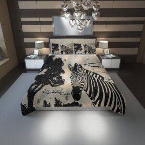 Zebras 34 Duvet Cover and Pillowcase Set Bedding Set scaled 1