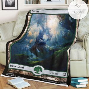 Znr 280 Forest Mtg Game Magic The Gathering Fleece Blanket