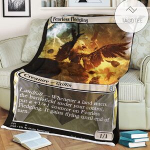 Znr 291 Fearless Fledgling Mtg Game Magic The Gathering Fleece Blanket