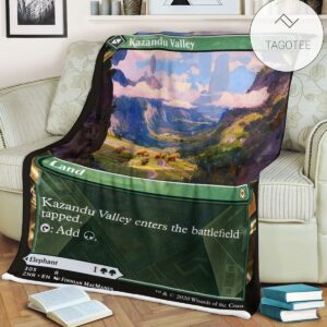 Znr 305 Kazandu Valley Mtg Game Magic The Gathering Fleece Blanket