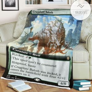 Znr 359 Cragplate Baloth Mtg Game Magic The Gathering Fleece Blanket