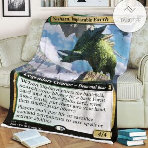 Znr 371 Yasharn Implacable Earth Mtg Game Magic The Gathering Fleece Blanket