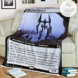 Znr 376 Myriad Construct Mtg Game Magic The Gathering Fleece Blanket