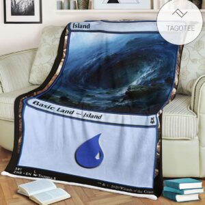Znr 381 Island Mtg Game Magic The Gathering Fleece Blanket