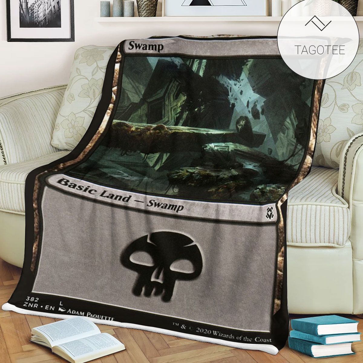 Znr 382 Swamp Mtg Game Magic The Gathering Fleece Blanket Znr 382 Swamp Mtg Game Magic The Gathering Fleece Blanket