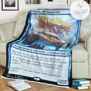Znr 386 Charix The Raging Isle Mtg Game Magic The Gathering Fleece Blanket