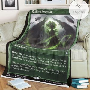 Znr 390 Roiling Regrowth Mtg Game Magic The Gathering Fleece Blanket