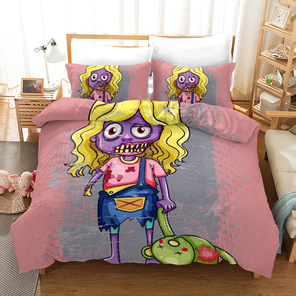 Zomebie Girl 2 Duvet Cover and Pillowcase Set Bedding Set Zomebie Girl 2 Duvet Cover and Pillowcase Set Bedding Set
