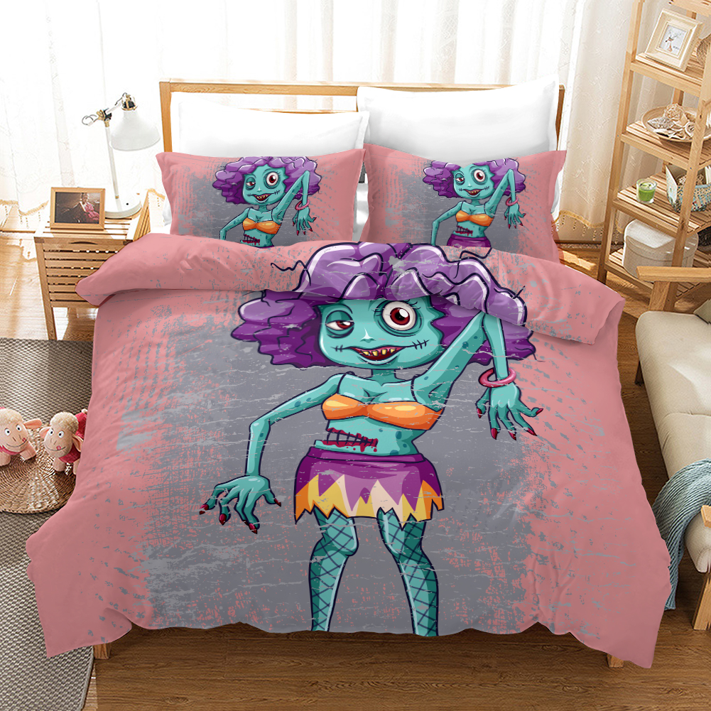 Zomebie Girl 3 Duvet Cover and Pillowcase Set Bedding Set Zomebie Girl 3 Duvet Cover and Pillowcase Set Bedding Set