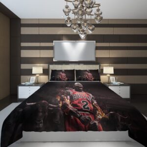 large nba chicago bulls NBA Basketball ize Duvet Cover and Pillowcase Set Bedding Set scaled 1