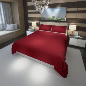 logo Mario Bros minimalism Paper Mario red Duvet Cover and Pillowcase Set Bedding Set scaled 1