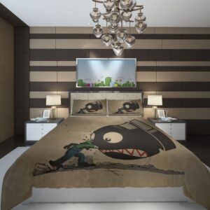video games artwork cartoon Super Mario Luigi Bullet Bill ART Duvet Cover and Pillowcase Set Bedding Set scaled 1